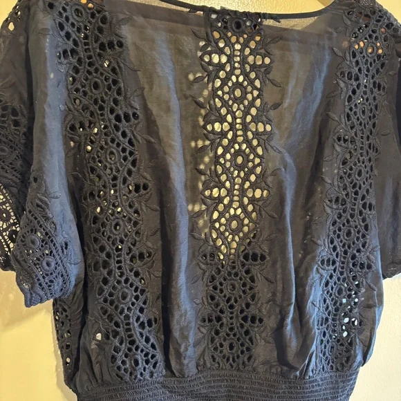 White House Black Market Embroidered Lace Top - Picture 7 of 8